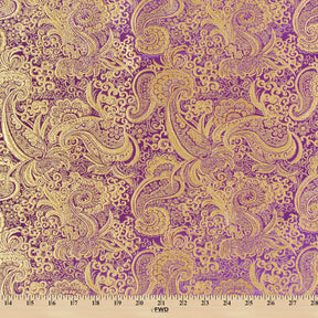 Gold Paisley Metallic Brocade Fabric SV570408 Purple / Gold 4