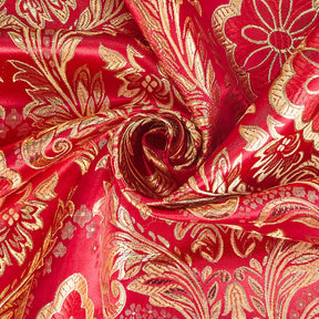 Floral Metallic Brocade Fabric SV570503 Burgundy / Gold Image A2