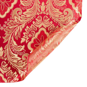 Floral Metallic Brocade Fabric SV570503 Burgundy / Gold Image A5