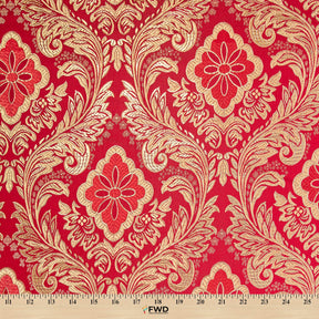 Floral Metallic Brocade Fabric SV570503 Burgundy / Gold Image A9
