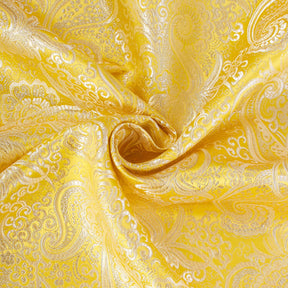 Silver Paisley Metallic Brocade Fabric SV571195 Yellow / Silver 2