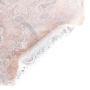 Silver Paisley Metallic Brocade Fabric SV571196 Peach / Silver 3