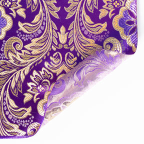 Floral Metallic Brocade Fabric SV571198 Purple / Gold Image A5