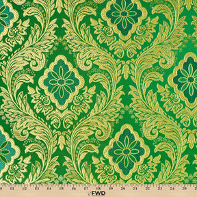 Floral Metallic Brocade Fabric SV571199 Kelly Green / Gold Image A9