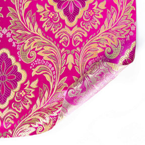 Floral Metallic Brocade Fabric SV571201 Fuchsia / Gold Image A5