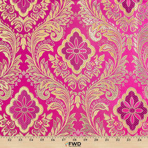 Floral Metallic Brocade Fabric SV571201 Fuchsia / Gold Image A9
