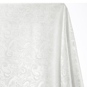 Silver Paisley Metallic Brocade Fabric SV571204 Silver / Silver 1