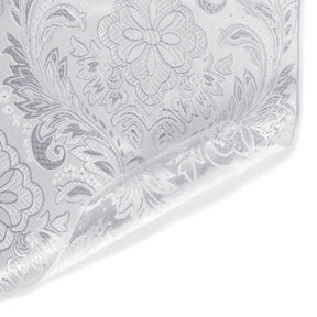 Floral Metallic Brocade Fabric SV571205 White / Silver Image A5