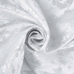 Church Cross Metallic Brocade Fabric SV571207 White / Silver 2