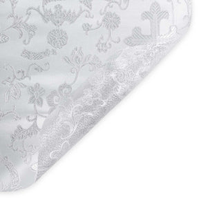 Church Cross Metallic Brocade Fabric SV571207 White / Silver 3