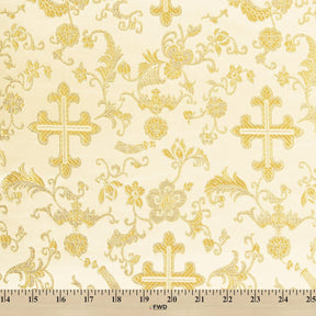 Church Cross Metallic Brocade Fabric SV571213 Ivory / Gold 4