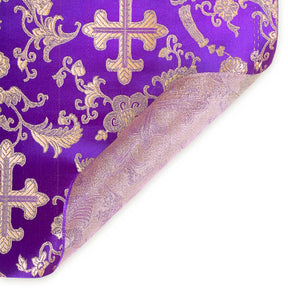 Church Cross Metallic Brocade Fabric SV571210 Purple / Gold 3