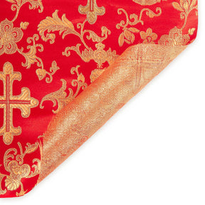 Church Cross Metallic Brocade Fabric SV571211 Red / Gold 3