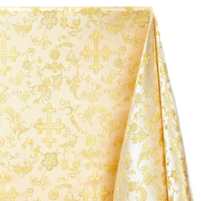 Church Cross Metallic Brocade Fabric SV571213 Ivory / Gold 1