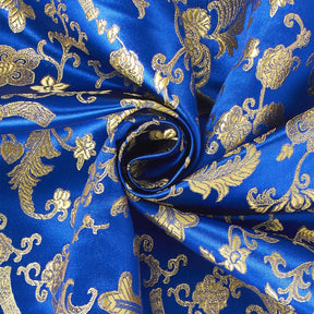 Church Cross Metallic Brocade Fabric SV571215 Royal Blue / Gold 2
