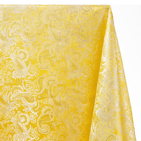 Silver Paisley Metallic Brocade Fabric SV571195 Yellow / Silver 1