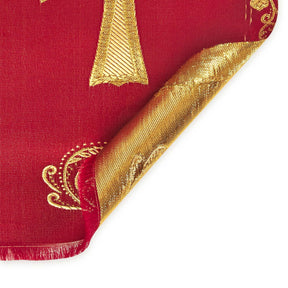 Clerical Cross Metallic Brocade Fabric SV574870 Burgundy / Gold A5
