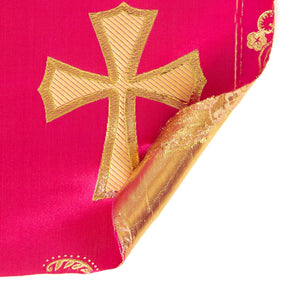 Clerical Cross Metallic Brocade Fabric SV574871 Fuchsia / Gold A5