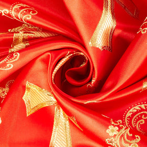 Clerical Cross Metallic Brocade Fabric SV574876 Red / Gold A2