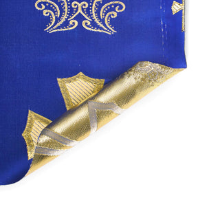 Clerical Cross Metallic Brocade Fabric SV574877 Royal Blue / Gold A5