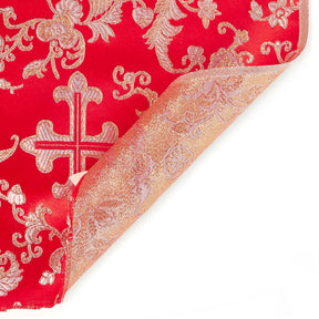 Church Cross Metallic Brocade Fabric SV577692 Red / Silver 3