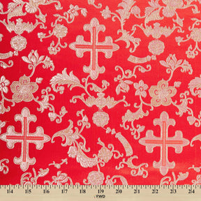 Church Cross Metallic Brocade Fabric SV577692 Red / Silver 4