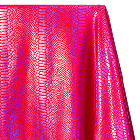 Snake Scale Hologram Tricot Foil Fabric SV577971 Red / Fuchsia 2