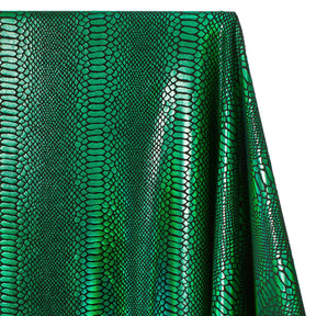Snake Scale Hologram Tricot Foil Fabric SV577974 Black / Green 2