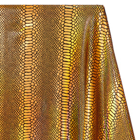 Snake Scale Hologram Tricot Foil Fabric SV577976 Black / Gold 2