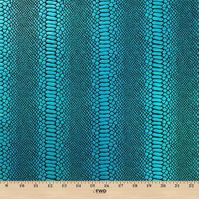 Snake Scale Hologram Tricot Foil Fabric SV577977 Black / Turquoise 3