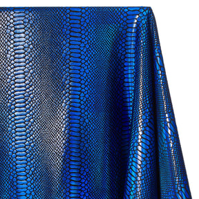 Snake Scale Hologram Tricot Foil Fabric SV577978 Black / Royal Blue 2