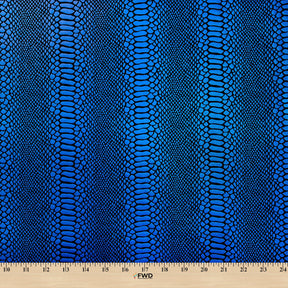 Snake Scale Hologram Tricot Foil Fabric SV577978 Black / Royal Blue 3