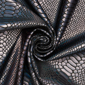 Snake Scale Hologram Tricot Foil Fabric SV577980 Black / Black 1