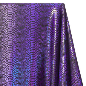 Snake Scale Hologram Tricot Foil Fabric SV577981 Black / Purple 2