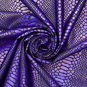 Snake Scale Hologram Tricot Foil Fabric SV577981 Black / Purple 1
