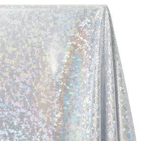 Micro Dot Hologram Tricot Foil Fabric SV577982 White / Silver 2