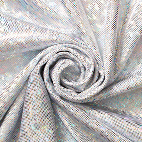 Micro Dot Hologram Tricot Foil Fabric SV577982 White / Silver 1