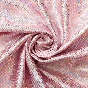 Micro Dot Hologram Tricot Foil Fabric SV577983 Baby Pink / Silver 1
