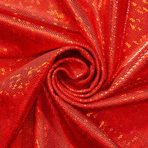 Micro Dot Hologram Tricot Foil Fabric SV577988 Red / Red 1