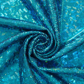 Micro Dot Hologram Tricot Foil Fabric SV577992 Black / Turquoise 1
