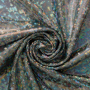 Micro Dot Hologram Tricot Foil Fabric SV577993 Black / Silver 1