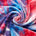 Tie Dye Stretch Velvet Fabric SV577995 Blue/Red 1
