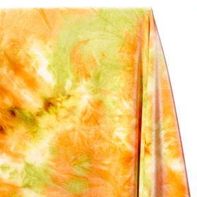 Tie Dye Stretch Velvet Fabric SV577996 Green/Orange 2