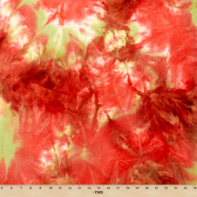 Tie Dye Stretch Velvet Fabric SV577998 Burgundy/Green 3
