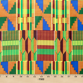 Ottertex® Printed Nylon Ripstop - Kente - Waterproof (PU Coated) & Water Repellent (DWR) - 70D, 2.2 oz Fabric Kente Print SV578011 Yellow Image A9