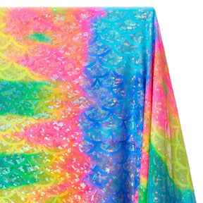 Mermaid Scale Hologram Tricot Foil Fabric SV578037 Mediterranean Rainbow 2