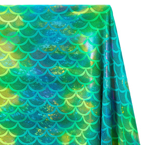 Mermaid Scale Hologram Tricot Foil Fabric SV578038 Carribean Reef 2