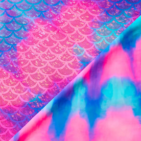 Mermaid Scale Hologram Tricot Foil Fabric SV578039 Pacific Sunset 3