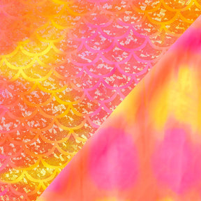 Mermaid Scale Hologram Tricot Foil Fabric SV578040 Atlantic Sunrise 3