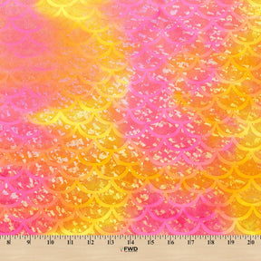 Mermaid Scale Hologram Tricot Foil Fabric SV578040 Atlantic Sunrise 4